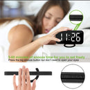 LED Digital Alarm Electric Clocks Mirror Surface -Black
