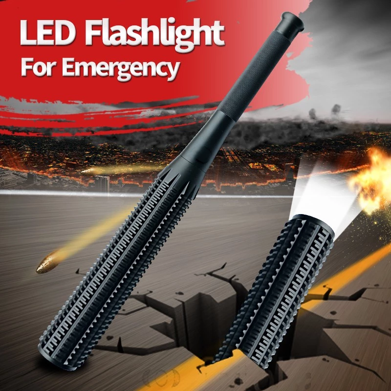 Ridged Tactical Flashlight, Hi Power, IP65 Waterproof, 3 Light Modes, Long Lasting, Flashlight for Camping, Security, Emergency Use