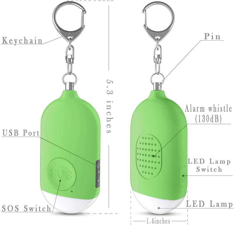 Personal Alarm Self Defense Alarm LED Light Keychain with 130dB Loud Siren Sound & Emergency Nighttime Light, Security Personal Protection Devices for Women, Kids, Elderly