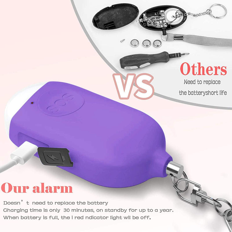 Personal Alarm Self Defense Alarm LED Light Keychain with 130dB Loud Siren Sound & Emergency Nighttime Light, Security Personal Protection Devices for Women, Kids, Elderly