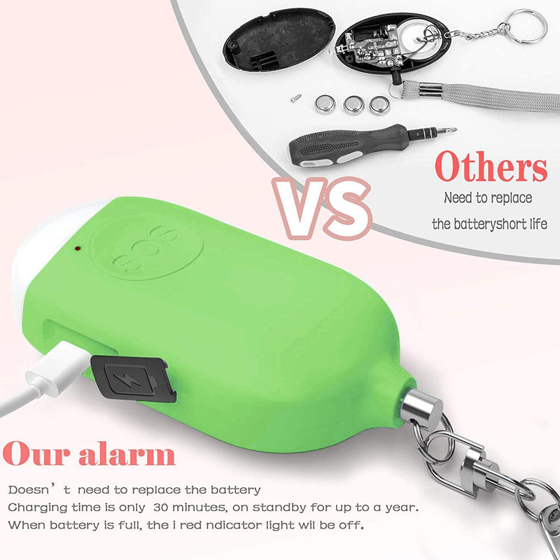 Personal Alarm Self Defense Alarm LED Light Keychain with 130dB Loud Siren Sound & Emergency Nighttime Light, Security Personal Protection Devices for Women, Kids, Elderly