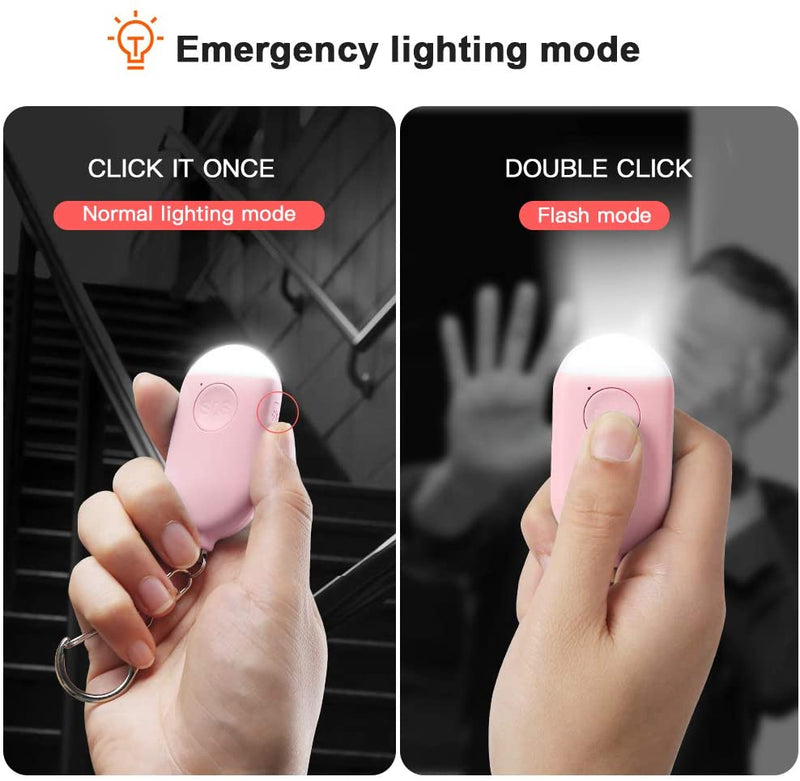 Personal Alarm Self Defense Alarm LED Light Keychain with 130dB Loud Siren Sound & Emergency Nighttime Light, Security Personal Protection Devices for Women, Kids, Elderly