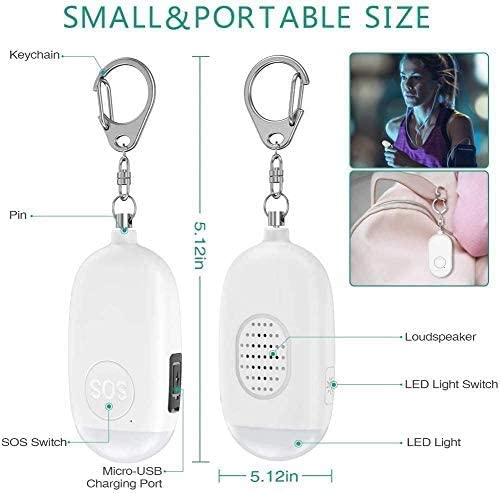 Personal Alarm Self Defense Alarm LED Light Keychain with 130dB Loud Siren Sound & Emergency Nighttime Light, Security Personal Protection Devices for Women, Kids, Elderly