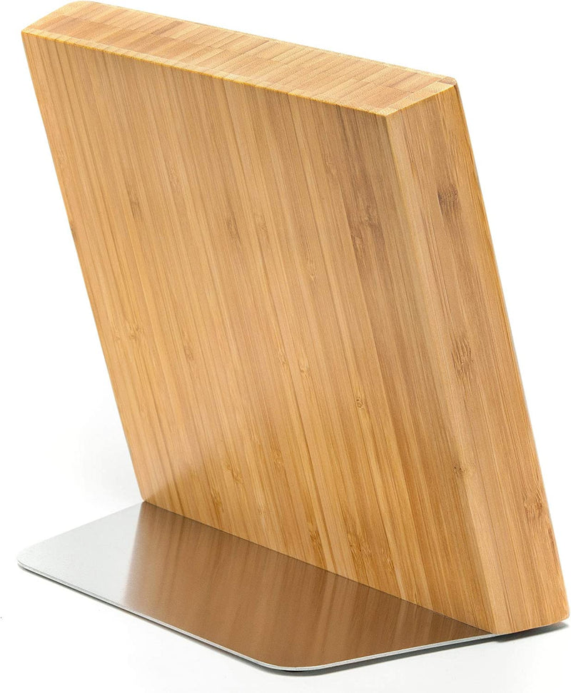 AWEMOZ magnetic knife block made of wood, magnetic knife holder made of bamboo without knife/unequipped.