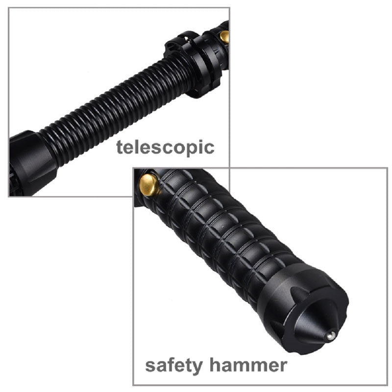 Telescopic Tactical Flashlight, Hi Power, IP65 Waterproof, 3 Light Modes, Long Lasting, for Camping, Security, Emergency Use