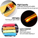 LED USB Rechargeable Reflective Belt Bag Waist Belt Pack High Visibility Fanny Pack for Running, Camping, Walking, Cycling