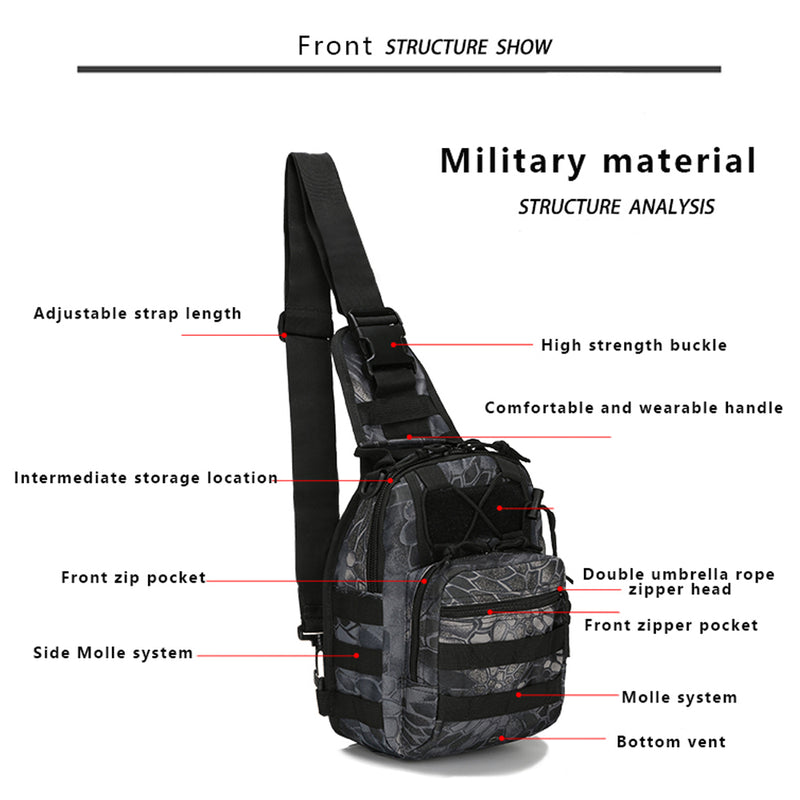 Hiking Trekking Backpack Sports Climbing Shoulder Bags Tactical Camping Hunting Daypack Fishing Outdoor Military Shoulder Bag