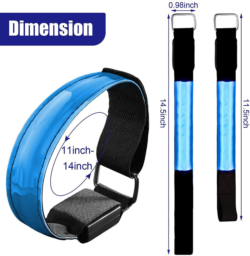 Reflective LED Armband USB Rechargeable Wristband Reflective Straps Tape Bracelets for Running, Cycling, Walking