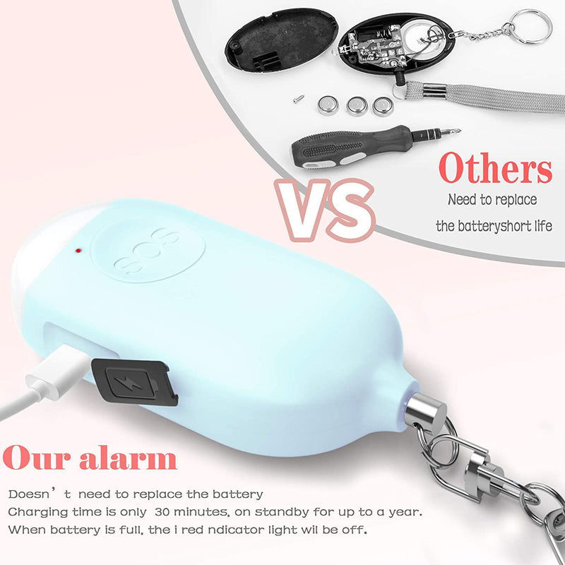 Personal Alarm Self Defense Alarm LED Light Keychain with 130dB Loud Siren Sound & Emergency Nighttime Light, Security Personal Protection Devices for Women, Kids, Elderly