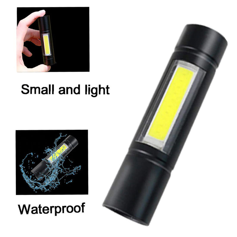 USB Rechargeable Flashlight 3 Lighting Mode COB+XPE LED Mini Flashlight Waterproof Portable Used for camping, cycling, work, etc