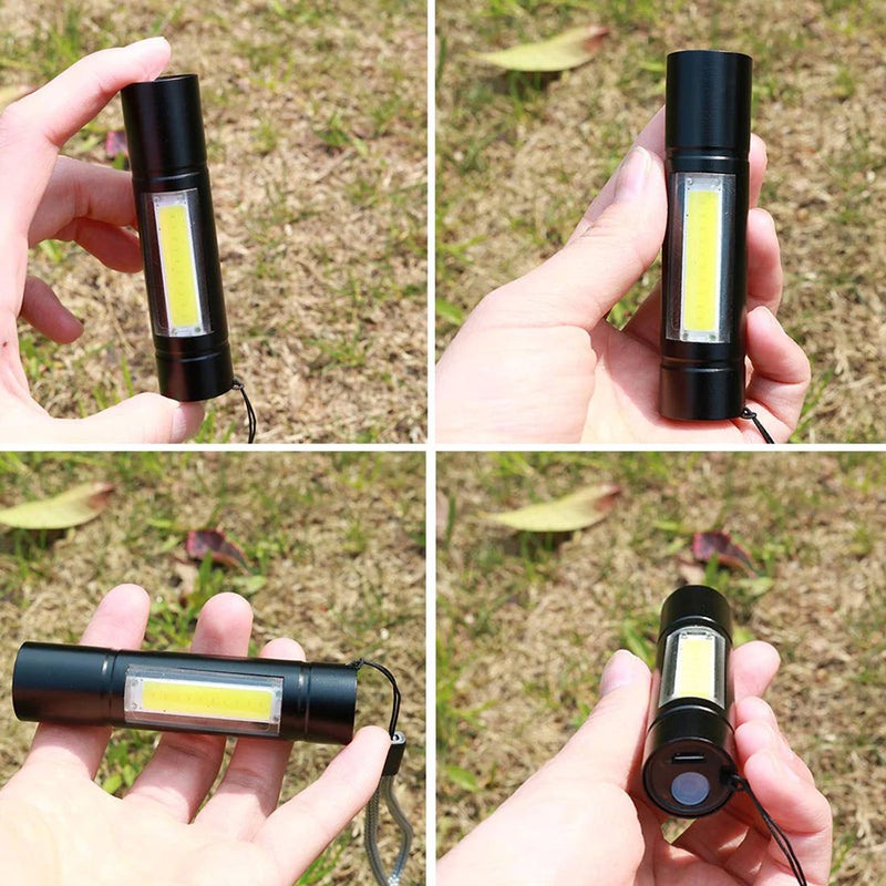 USB Rechargeable Flashlight 3 Lighting Mode COB+XPE LED Mini Flashlight Waterproof Portable Used for camping, cycling, work, etc