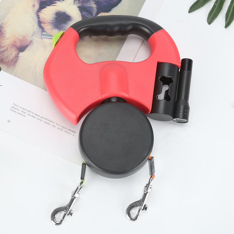 2 Color Retractable Dual Double Pet Leash Rope Zero Tangle Walk For Two Dog Walk The Dog Adjustable Pet Leash Pet Supplies