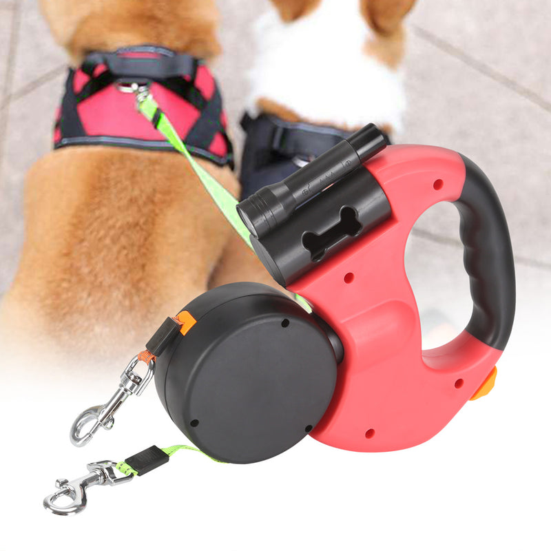 2 Color Retractable Dual Double Pet Leash Rope Zero Tangle Walk For Two Dog Walk The Dog Adjustable Pet Leash Pet Supplies