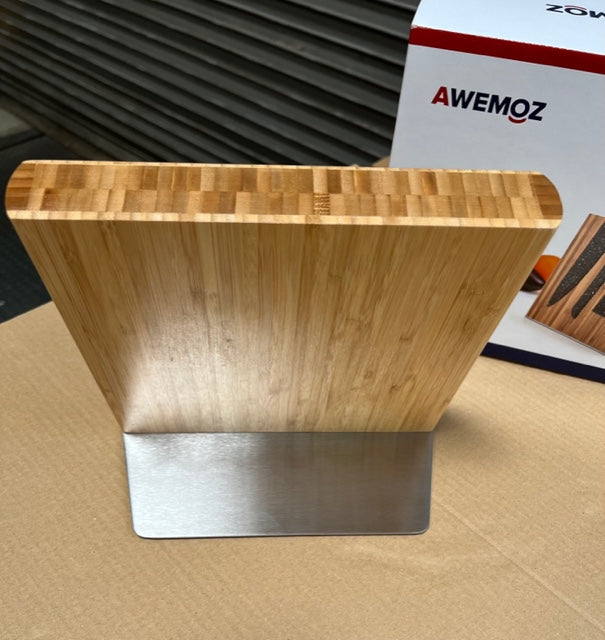 AWEMOZ magnetic knife block made of wood, magnetic knife holder made of bamboo without knife/unequipped.