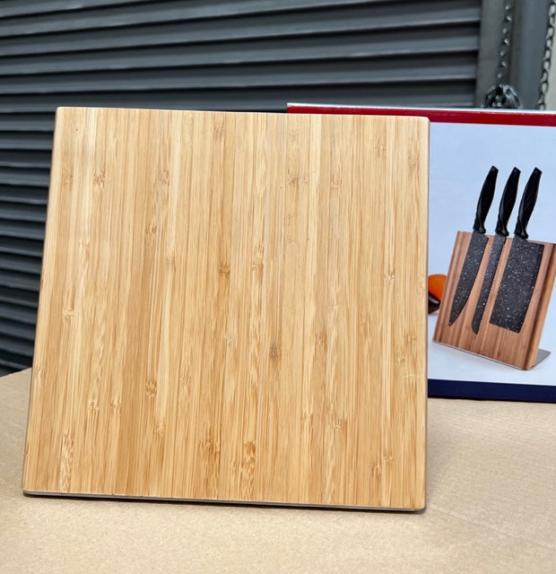 AWEMOZ magnetic knife block made of wood, magnetic knife holder made of bamboo without knife/unequipped.