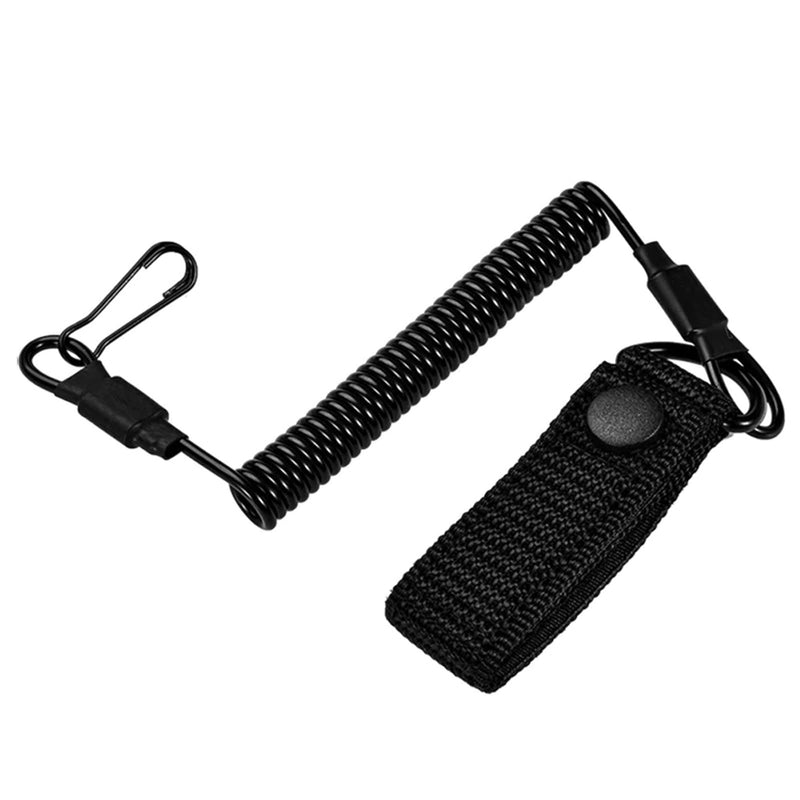 Tactical Anti-lost Elastic Lanyard Rope Military Spring Safety Strap Gun Rope For Key Ring Chain Flashlight Hunting Accessories