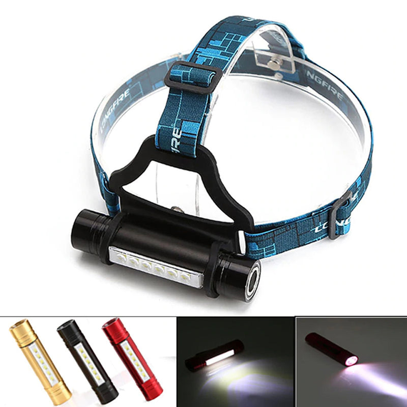 6 LED + CREE Q5 outdoor camping headlamp waterproof 3 modes head band lamp flashlight 18650 led head lamp light for camp