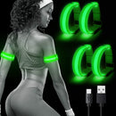 Reflective LED Armband USB Rechargeable Wristband Reflective Straps Tape Bracelets for Running, Cycling, Walking