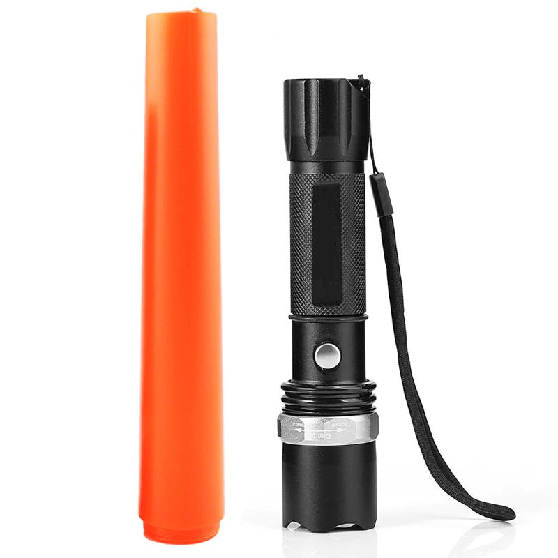 Tactical LED Flashlight Powerful CREE XML T6  Lamp Torch Lantern for Traffic Outdoors