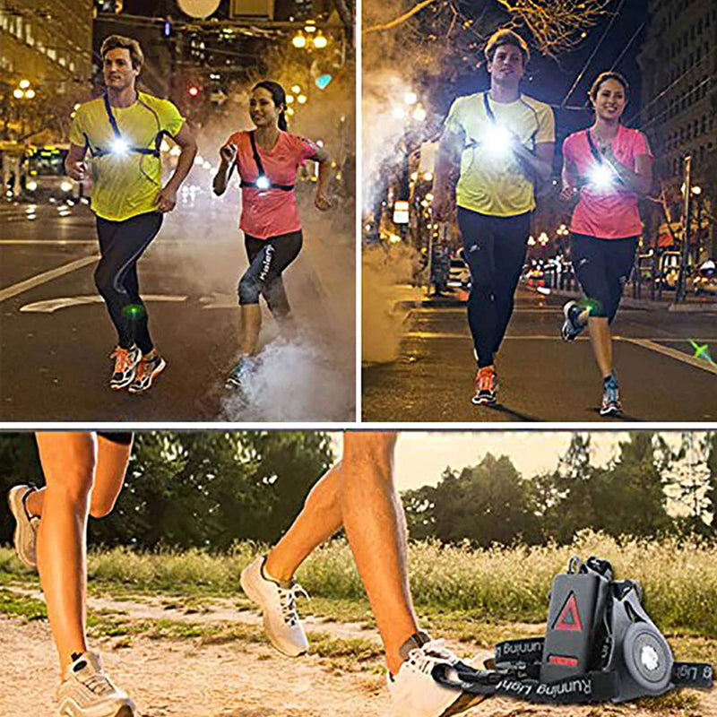 Waterproof Outdoor Sport Running Lights LED Night Cycling Flashlight Warning Bike Light USB Chest Lamp Walking Night Jogging