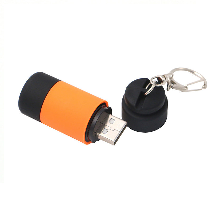 LED Mini Flashlight Key Chain Portable Torch Outdoors Waterproof Built-in Battery USB Rechargeable Hiking Camping Flashlights