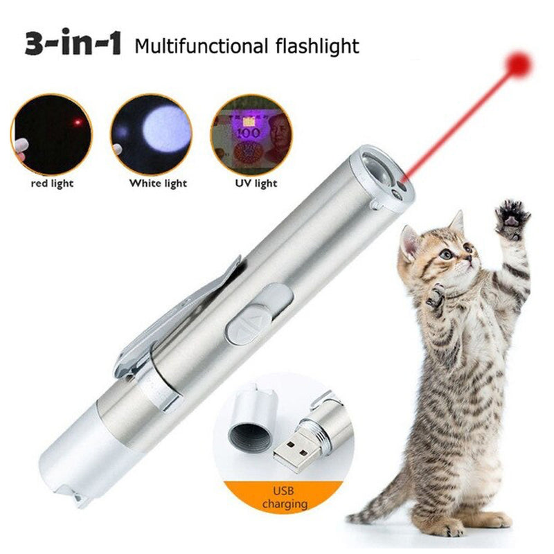 3in1 USB LED flashlight Rechargeable Multifunction for Outdoors