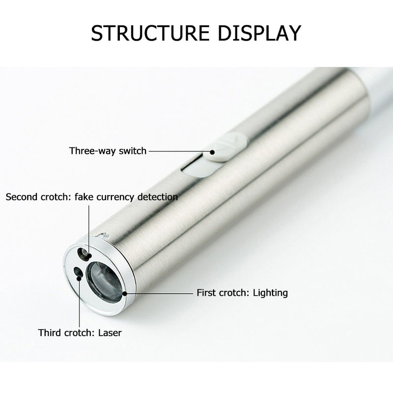 3in1 USB LED flashlight Rechargeable Multifunction for Outdoors