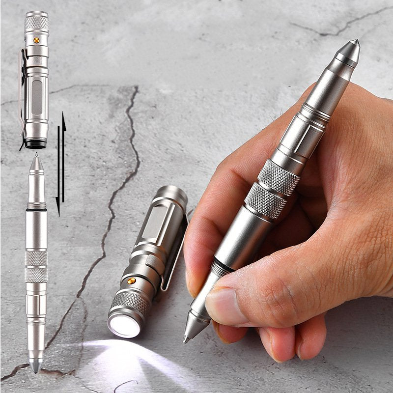 Self-defense Tactical Pen Outdoor Emergency Flashlight Broken Window Tungsten Pen Head Emergency Writing Self-defense Equipment