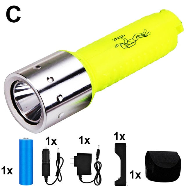 New Mini Q5 Waterproof Diver Flashlight/Torch Lights Portable Underwater LED Diving Flashlight EDC Flashlight