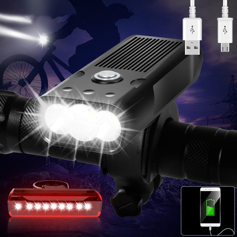 20000Lums Bicycle Light L2/T6 USB Rechargeable 5200mAh Bike Light IPX5 Waterproof LED Headlight as Power Bank Bike Accessories