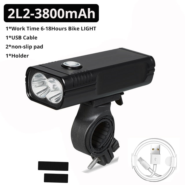 20000Lums Bicycle Light L2/T6 USB Rechargeable 5200mAh Bike Light IPX5 Waterproof LED Headlight as Power Bank Bike Accessories