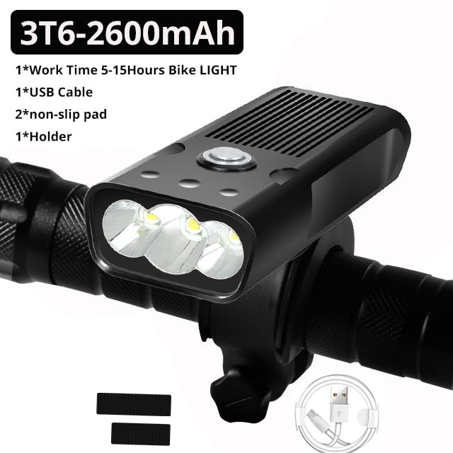 20000Lums Bicycle Light L2/T6 USB Rechargeable 5200mAh Bike Light IPX5 Waterproof LED Headlight as Power Bank Bike Accessories