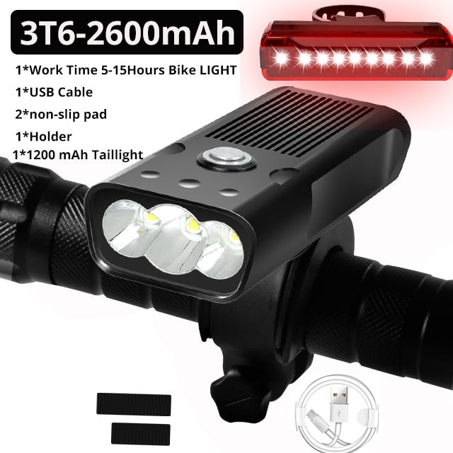 20000Lums Bicycle Light L2/T6 USB Rechargeable 5200mAh Bike Light IPX5 Waterproof LED Headlight as Power Bank Bike Accessories