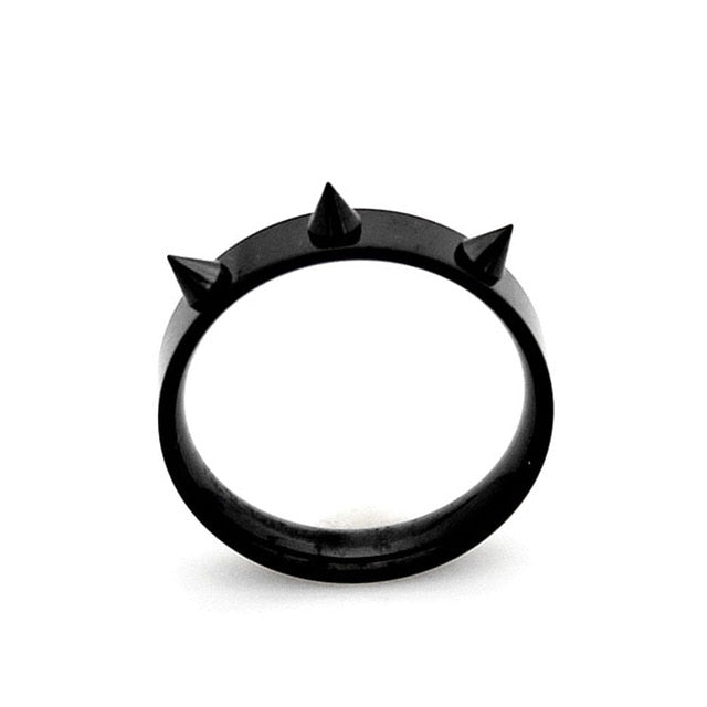 Titanium Steel Men Women Ring with Studs Embellishment