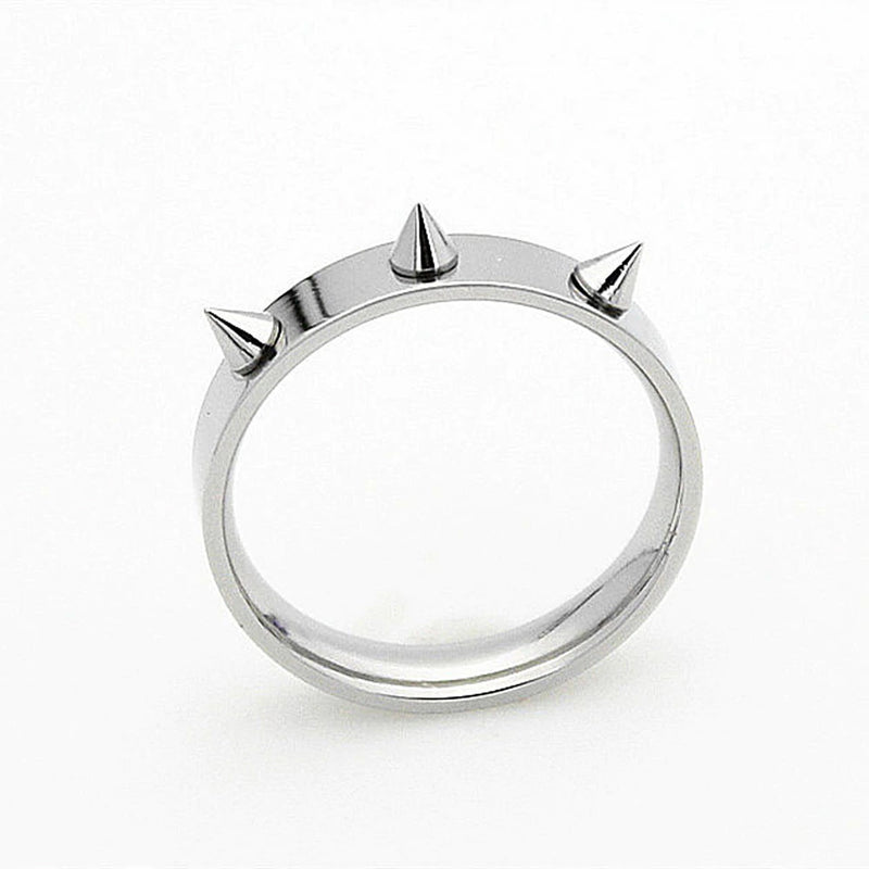 Titanium Steel Men Women Ring with Studs Embellishment