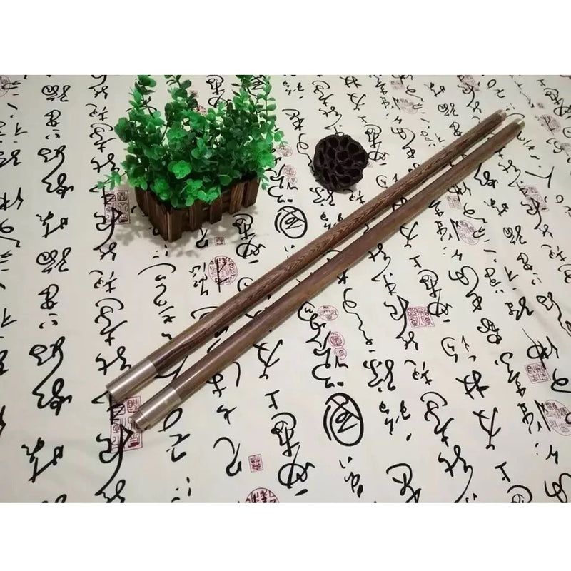 Wenge Hardwood Bo Staff Wushu Sticks Shaolin Sticks 2-section Qigong sticks Tai Chi Practice Tool