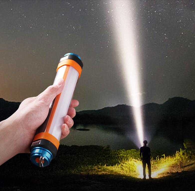 Bright Portable Tube Emergency Powerbank Phone Charger Camping Lantern with Safety Hammer and Magnet