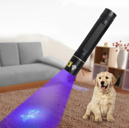 UV Flashlight LED 365nm Ultra Violet Ultraviolet Invisible Torch for Pets Stain Hunting Marker Use 18650 battery