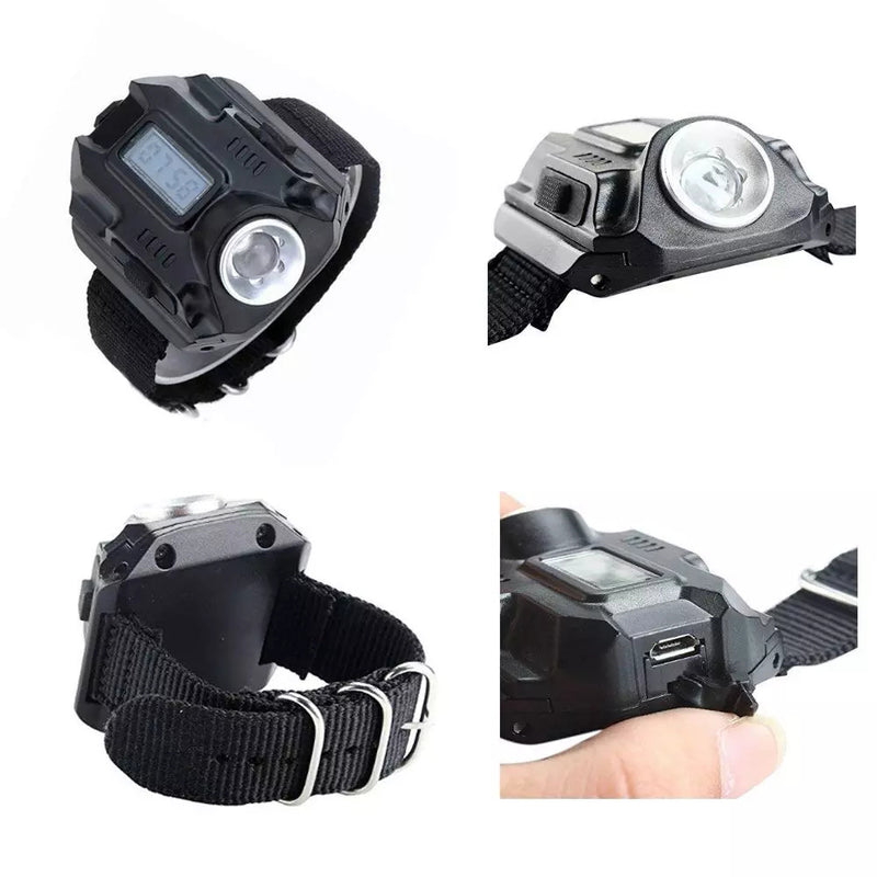 Flashlight Watches With High Power Rechargeable for Outdoor Fishing Dog Walking Garage